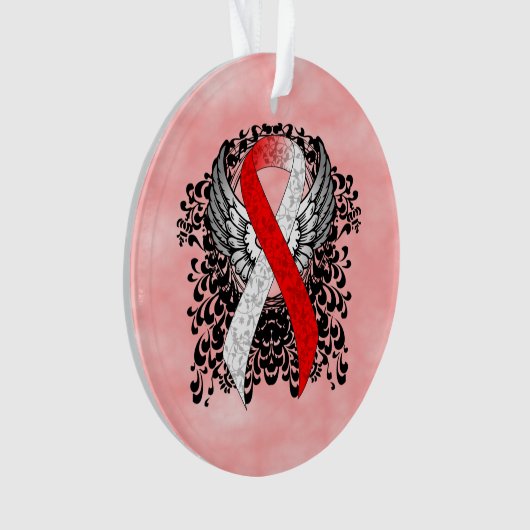 Ruban rouge et blanc avec ailes (devant)