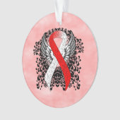 Ruban rouge et blanc avec ailes (devant)