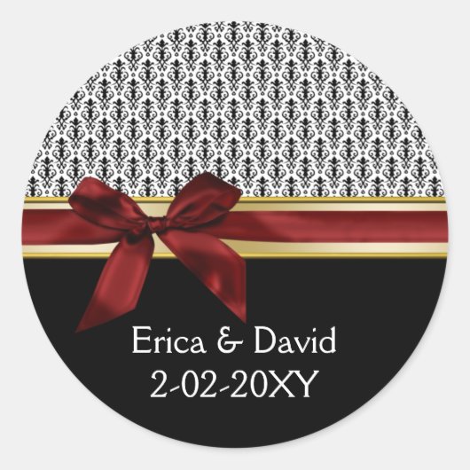 ruban rouge étiquette Monogramme (Devant)