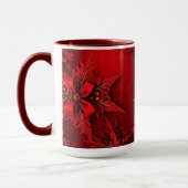Ruban rouge floral fêtes de Noël Mug (Gauche)