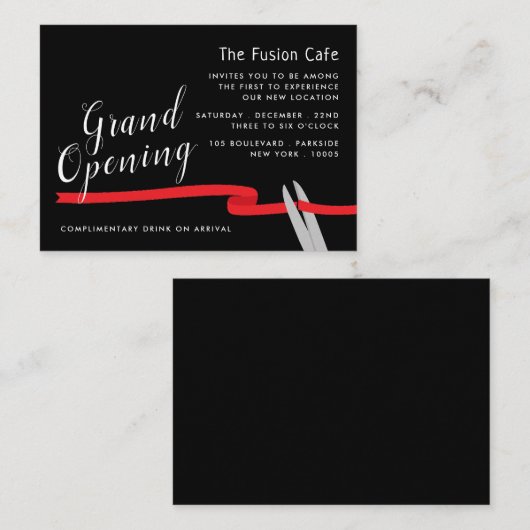 Ruban rouge, grande carte de cérémonie d'ouverture (Devant / Derrière)