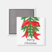 Ruban rouge sur le aimant de pince de pin (Recto/Verso)