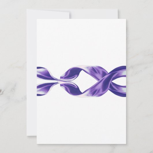 Ruban royal violet et Faire-part de mariage floral (Dos)