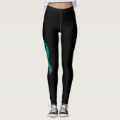 Ruban turquoise et blanc leggings personnalisés (Devant)
