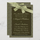 Ruban vert d'olive - Faire-part de mariage (Devant / Derrière)