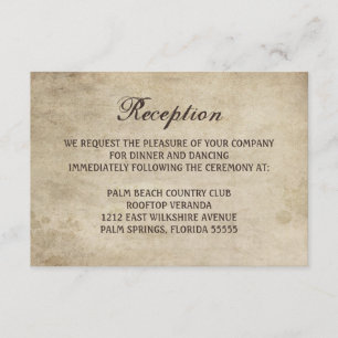 Ruban vintage d'élégance et carte de réception de