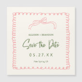 Ruban vintage Enregistrer La Date Mariage Magnets (Devant)
