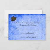 Ruban vintage et mariage bleu RSVP (Dos)