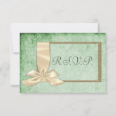 Ruban vintage et mariage vert RSVP (Devant)