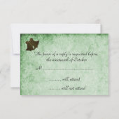 Ruban vintage et mariage vert RSVP (Dos)