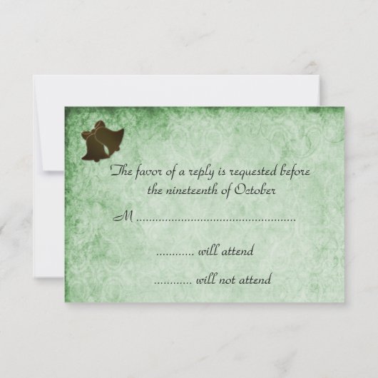 Ruban vintage et mariage vert RSVP (Dos)