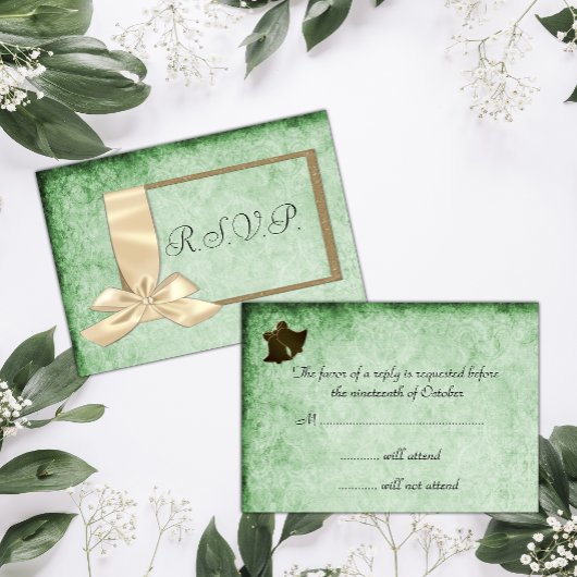 Ruban vintage et mariage vert RSVP