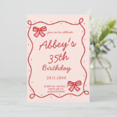 Ruban Whimsical Invitation d'anniversaire (Debout devant)