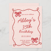 Ruban Whimsical Invitation d'anniversaire (Devant / Derrière)