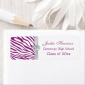 Ruban zébrée blanc violet, étiquette de graduation (En situation)