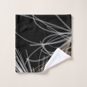 Rubans Abstraits Black White & Gold (Gant de toilette)