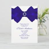 Rubans Bleu Royal & Diamants Invitations Élégantes (Debout devant)