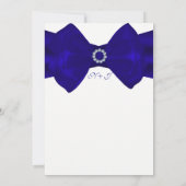 Rubans Bleu Royal & Diamants Invitations Élégantes (Dos)