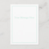 Rubans Bleus Vert Élégant Carte de remerciements (Dos)