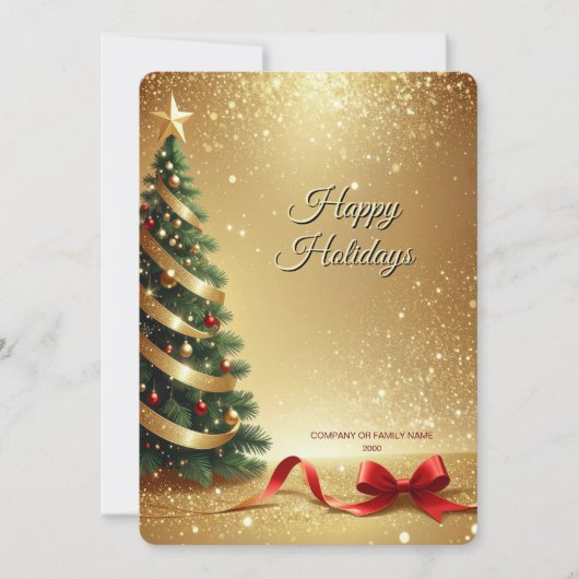 Rubans d'arbre de Noël Carte de vacances (Devant)