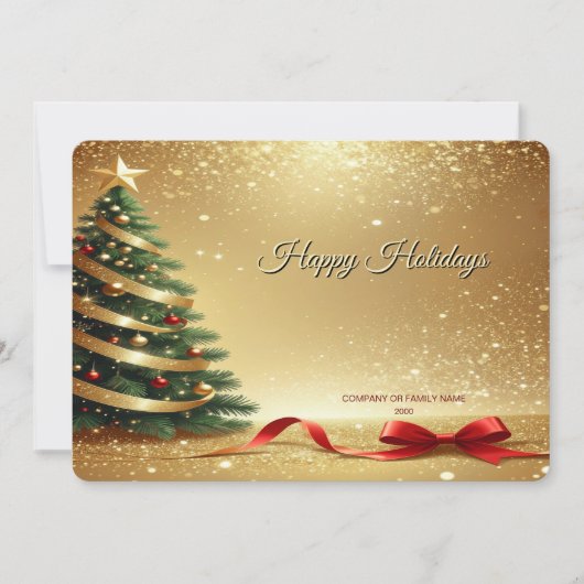 Rubans d'arbre de Noël Carte de vacances (Devant)