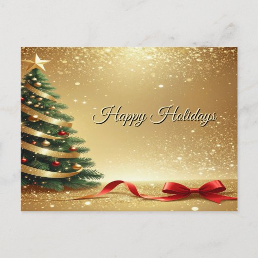 Rubans d'arbre de Noël Carte postale de vacances (Devant)