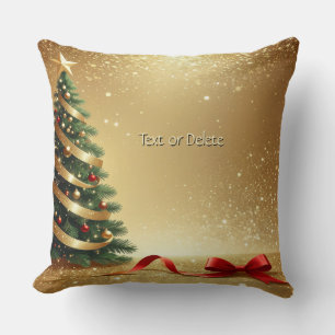 Rubans d'arbre de Noël Jeté de Coussin de Fête