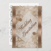 rubans de cuivre faire-part de mariage conception (Devant / Derrière)