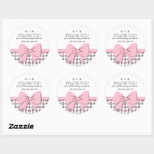 Rubans et vaches roses Stickers de mariage Pois (Feuille)
