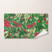 Rubans Feuille Poinsettia Fir Noël Floral | (Serviette à main)