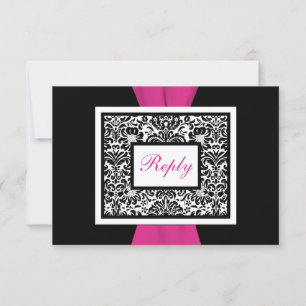 Rubans Imprimés Damassé Noir, Blanc, Rose RSVP