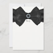Rubans noirs et diamants Invitations élégantes (Dos)