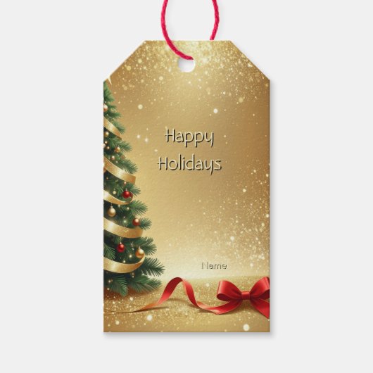 Rubans pour sapin de Noël Étiquette de cadeau de f (Devant)