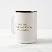 Rubarb en frambozen tweekleurige koffiemok (Voorkant links)