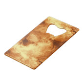 Rubbed Gold Foil Abstract Kredietkaart Flessenopener (Voorkant Gekanteld)
