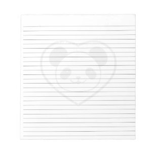 Rubber Baby Panda Beer En Hart Gelinieerd Notitieblok
