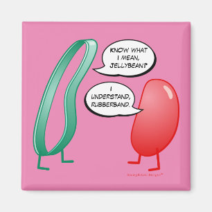 Rubber Band en Jelly Bean Funny Cute Kinder Rhyme Magneet