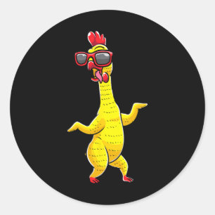 Rubber Chicken Dancing Party Grappige Kinder Manne Ronde Sticker