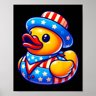 Rubber Duck 4 juli Onafhankelijkheidsdag Mannen Vr Poster