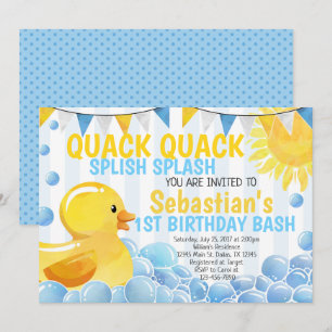 Rubber Duck Anniversaire Fête Invitation Invitatio