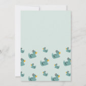 Rubber Duck Baby Boy Baby shower Invite Kaart (Achterkant)