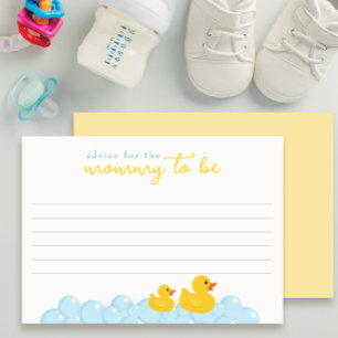 Rubber Duck Baby shower Advies Kaart   aanstaande  Notitiekaartje