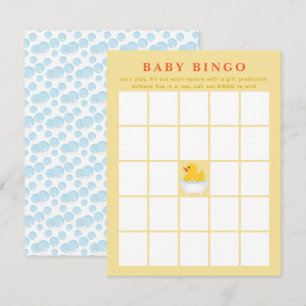 Rubber Duck Baby shower Bingo Kaart   Schattige Du Notitiekaartje