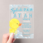 Rubber Duck Baby shower Frosted Acryl Uitnodiging Acryl Uitnodigingen