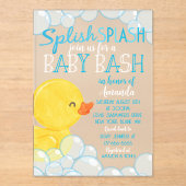 Rubber Duck Baby shower Frosted Acryl Uitnodiging Acryl Uitnodigingen (Voorkant)