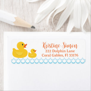 Rubber Duck Baby shower Label – Genderneutraal Yel