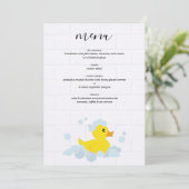 Rubber Duck Baby shower Menu (Staand voorkant)
