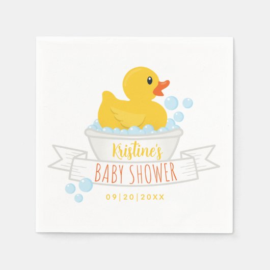 Rubber Duck Baby shower servetten – Bubble Bath Th (Voorkant)