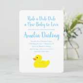 Rubber Duck Baby shower Uitnodiging (Staand voorkant)