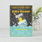 Rubber Duck Baby shower Uitnodiging (Staand voorkant)
